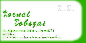 kornel dobszai business card